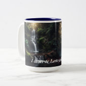 Waterfall koffie mok met dagelijkse mantra (Voorkant links)