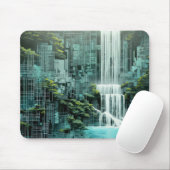 Waterfall Landscape Art Decor Paint Muismat (Met muis)