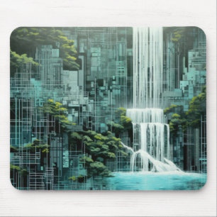Waterfall Landscape Art Decor Paint Muismat