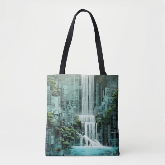 Waterfall Landscape Art Decor Paint Tote Bag (Voorkant)