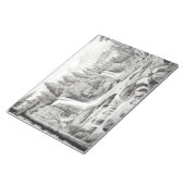 Waterfall Landscape Natuur Adventure Ink Schets Notitieblok (Schuin)