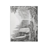 Waterfall Landscape Natuur Adventure Ink Schets Notitieblok (Linkerzijde)