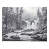 Waterfall Landscape Natuur Adventure Ink Schets Notitieblok (Voorkant)