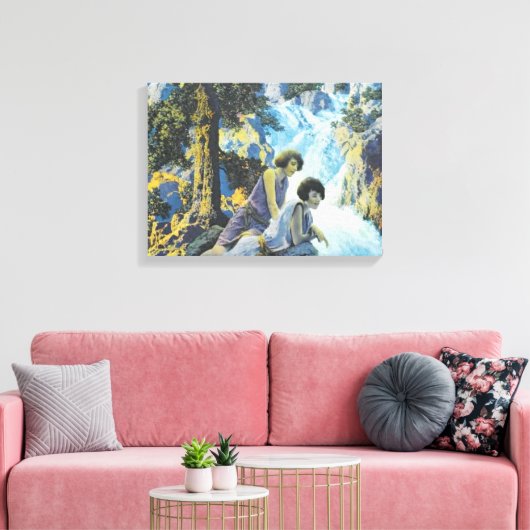 Waterfall - Maxfield Parrish Canvas Afdruk (Insitu (Woonkamer))