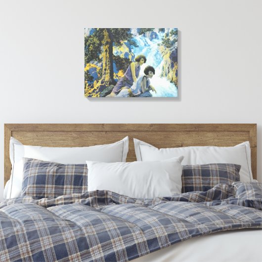 Waterfall - Maxfield Parrish Canvas Afdruk (Insitu (Slaapkamer))