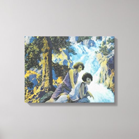 Waterfall - Maxfield Parrish Canvas Afdruk (Voorkant)