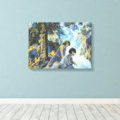 Waterfall - Maxfield Parrish Canvas Afdruk (Insitu (Houten vloer))