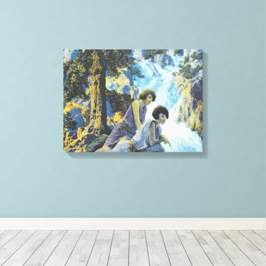 Waterfall - Maxfield Parrish Canvas Afdruk (Insitu (Houten vloer))