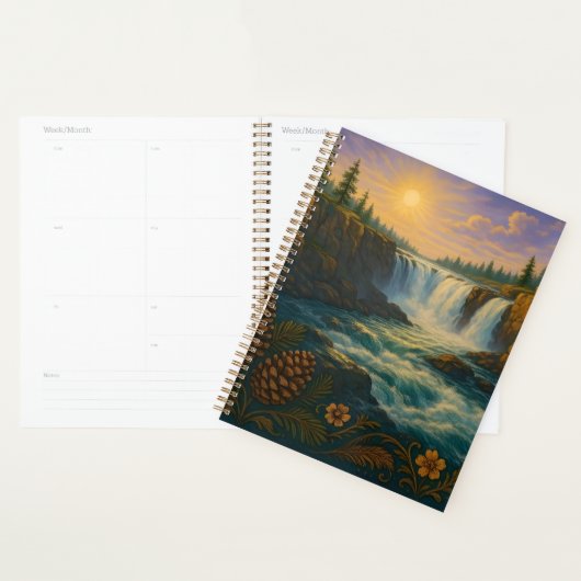 Waterfall Mountain Morning Sunrise Planner (Display)