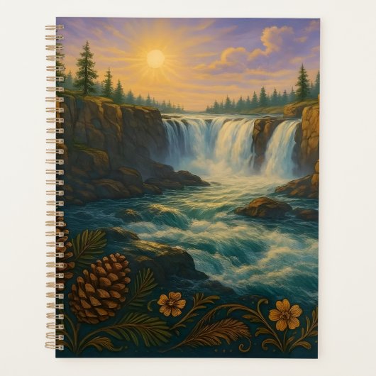 Waterfall Mountain Morning Sunrise Planner (Voorkant)