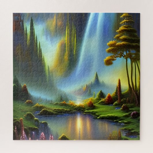 Waterfall Mountain Valley Legpuzzel (Verticaal)