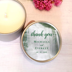 Waterfall Natuur buitenshuis bruiloft Dank je Ronde Sticker