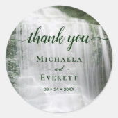 Waterfall Natuur buitenshuis bruiloft Dank je Ronde Sticker (Voorkant)