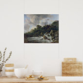 Waterfall Near a Village, c.1665-70 Poster (Keuken)
