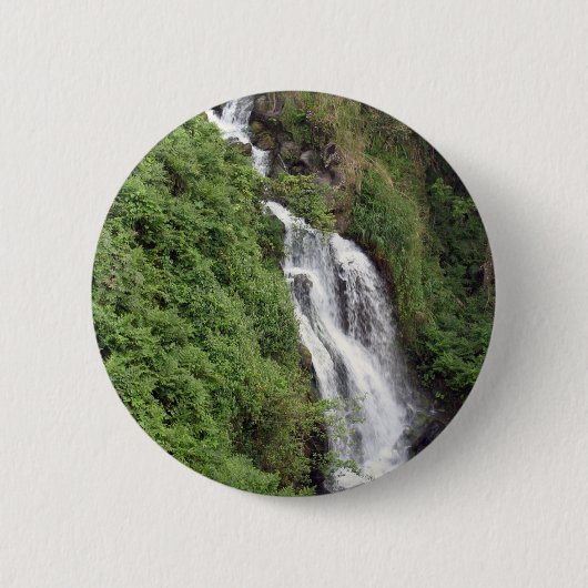 Waterfall Near Hilo, Hawaii Ronde Button 5,7 Cm (Voorkant)