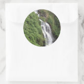 Waterfall Near Hilo, Hawaii Ronde Sticker (Tas)
