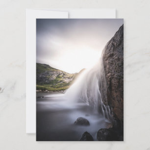 Waterfall Norway Landscape Foto Feestdagenkaart