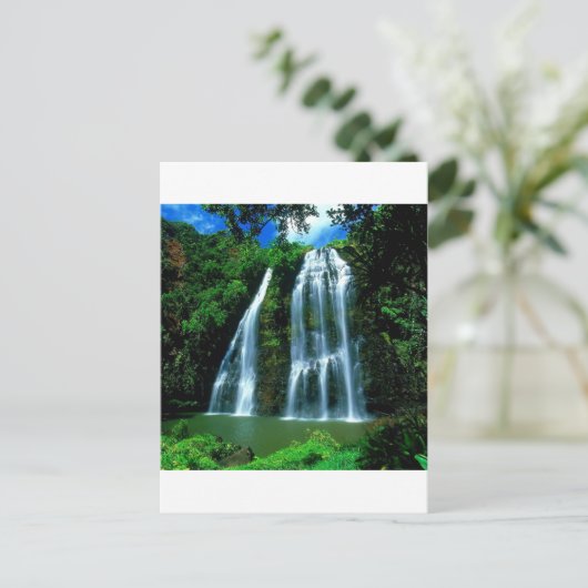 Waterfall Opaekaa Kauai Hawaii Briefkaart (Staand voorkant)
