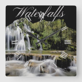 Waterfall Outdoor Adventures Vierkante Klok (Voorkant)