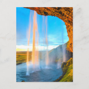 Waterfall Over Rocks Natuur Fotografie vreedzaam Briefkaart