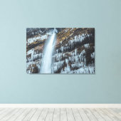 Waterfall Peričnik in Mojstrana, Slovenië Canvas Afdruk (Insitu (Houten vloer))