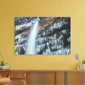 Waterfall Peričnik in Mojstrana, Slovenië Canvas Afdruk (Insitu (Woonkamer))