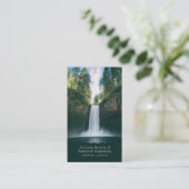 Waterfall Photo Cross Memorial Prayer Kaart Contactkaartje (Staand voorkant)