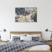 Waterfall Porthmeor beach St Ives Canvas Afdruk (Insitu (Slaapkamer))
