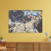 Waterfall Porthmeor beach St Ives Canvas Afdruk (Insitu (Woonkamer))