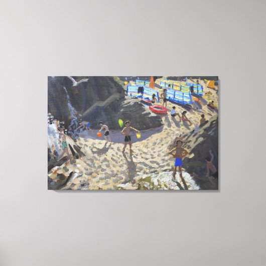Waterfall Porthmeor beach St Ives Canvas Afdruk (Voorkant)