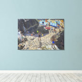 Waterfall Porthmeor beach St Ives Canvas Afdruk (Insitu (Houten vloer))