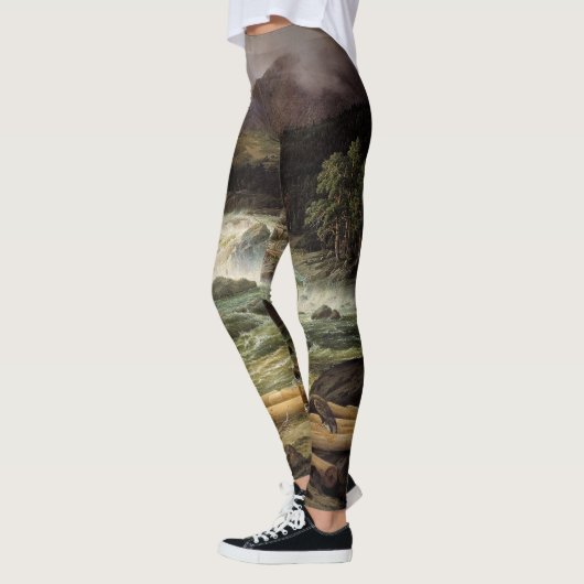 Waterfall River Hawk Bird Over Print Leggings (Links)