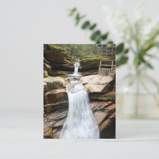 Waterfall Sabbaday White Mountains Briefkaart (Staand voorkant)