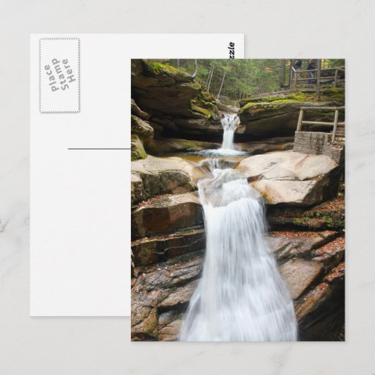 Waterfall Sabbaday White Mountains Briefkaart (Voorkant / Achterkant)