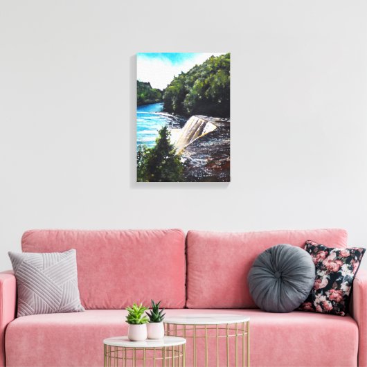 Waterfall Tahquamenon Herfsten, Michigan Canvas Afdruk (Insitu (Woonkamer))