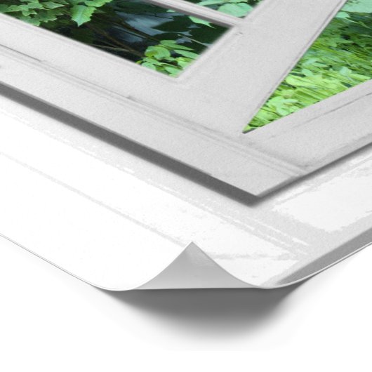 Waterfall Trompe l'oeil Effect Fake Window Poster (Hoek)