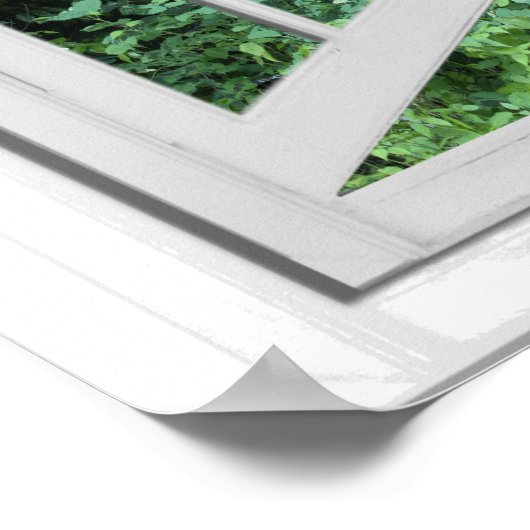 Waterfall Trompe l'oeil Effect Faux Window Uitzich Poster (Hoek)