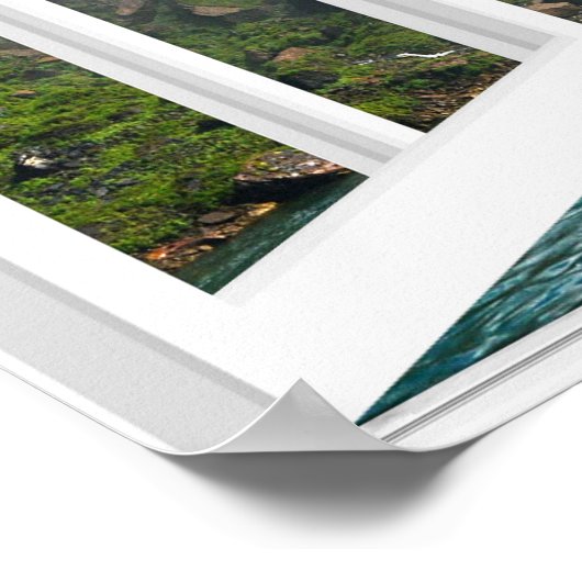 Waterfall Trompe l'oeil Fake Window Uitzicht Poster (Hoek)
