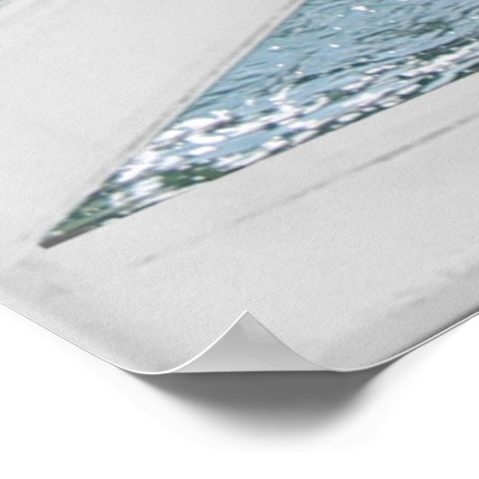 Waterfall Uitzicht Trompe l'oeil Fake Window Poster (Hoek)