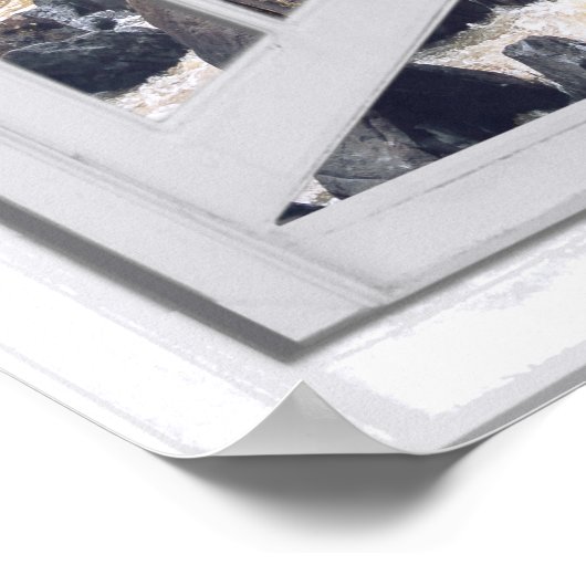 Waterfall Uitzicht Trompe l'oeil Faux Window Poster (Hoek)