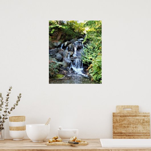Waterfall Van Dusen Botanical Garden Vancouver Poster (Keuken)