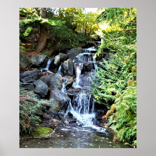 Waterfall Van Dusen Botanical Garden Vancouver Poster (Voorkant)