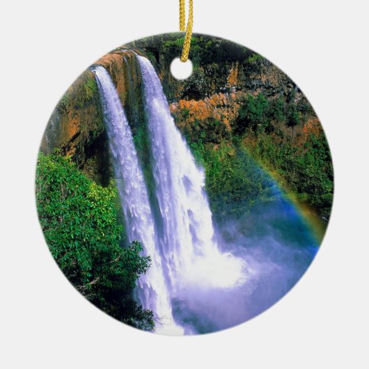 Waterfall Wailua Kauai Hawaii Keramisch Ornament (Voorkant)
