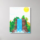 Waterfall Wall Art Canvas Afdruk (Voorkant)