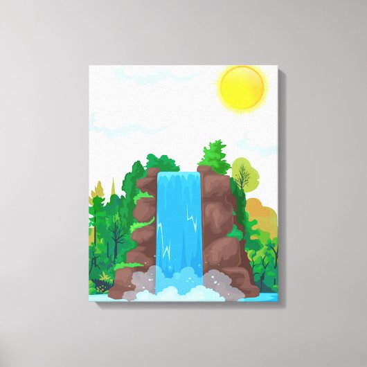 Waterfall Wall Art Canvas Afdruk (Voorkant)
