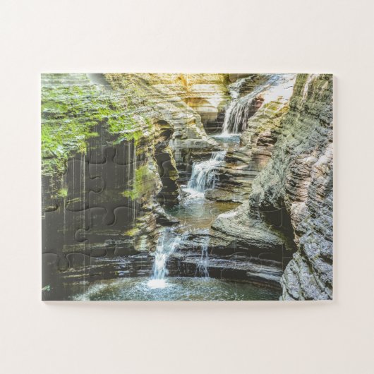 Waterfall Watkins Glen Natuur overmaats Legpuzzel (Horizontaal)