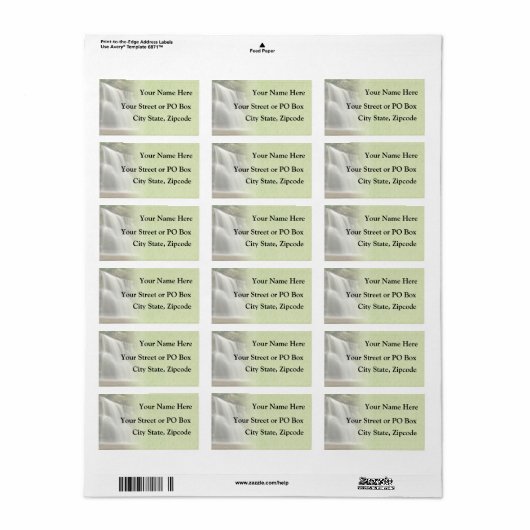 Waterfall Wedding Etiket (Full Sheet)