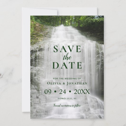 Waterfall Wedding Foto Save the Date (Voorkant)