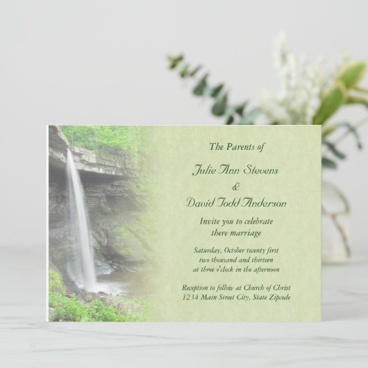 Waterfall Wedding Kaart (Staand voorkant)