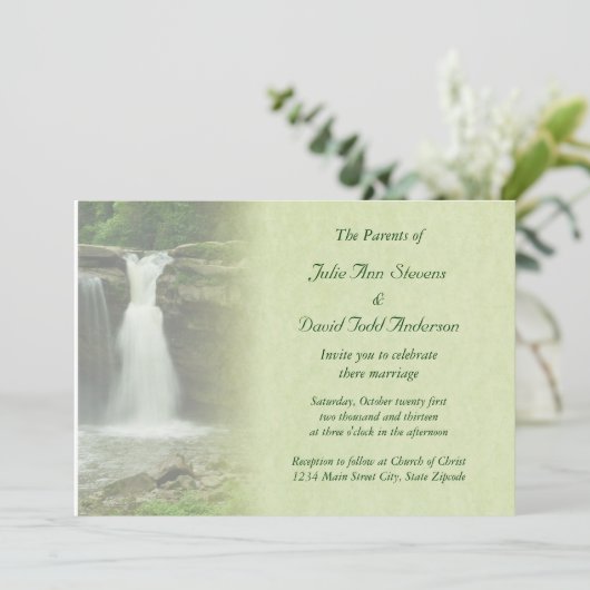 Waterfall Wedding Kaart (Staand voorkant)